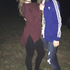 Burgundy high low sweater